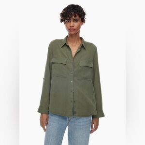 ARITZIA Babaton Utility Shirt Army Green